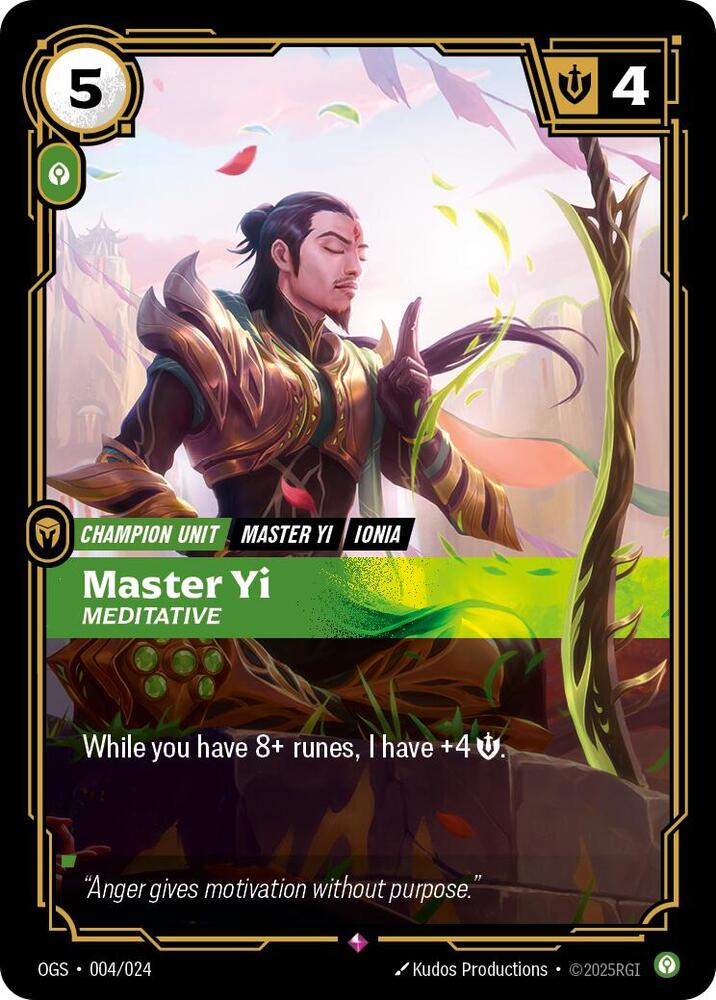 Master Yi - Meditative 4/24 (Origins: Proving Grounds) 