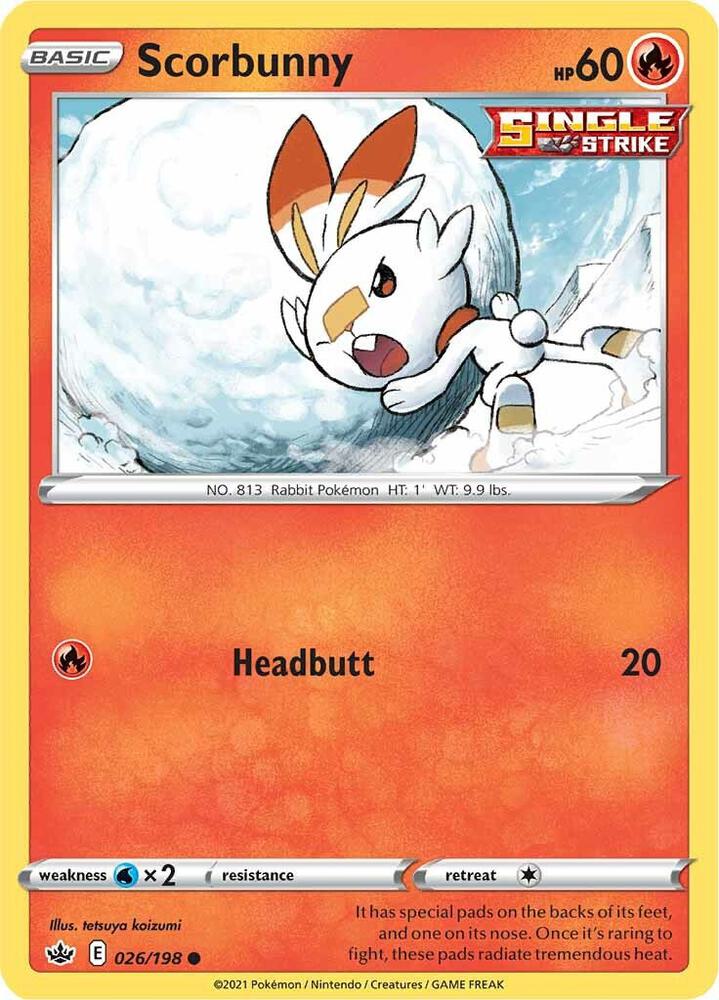 Scorbunny 026/198 (SWSH06: Chilling Reign) 