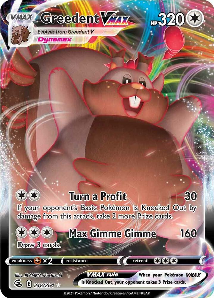 Greedent VMAX 218/264 (SWSH08: Fusion Strike)  - Holofoil