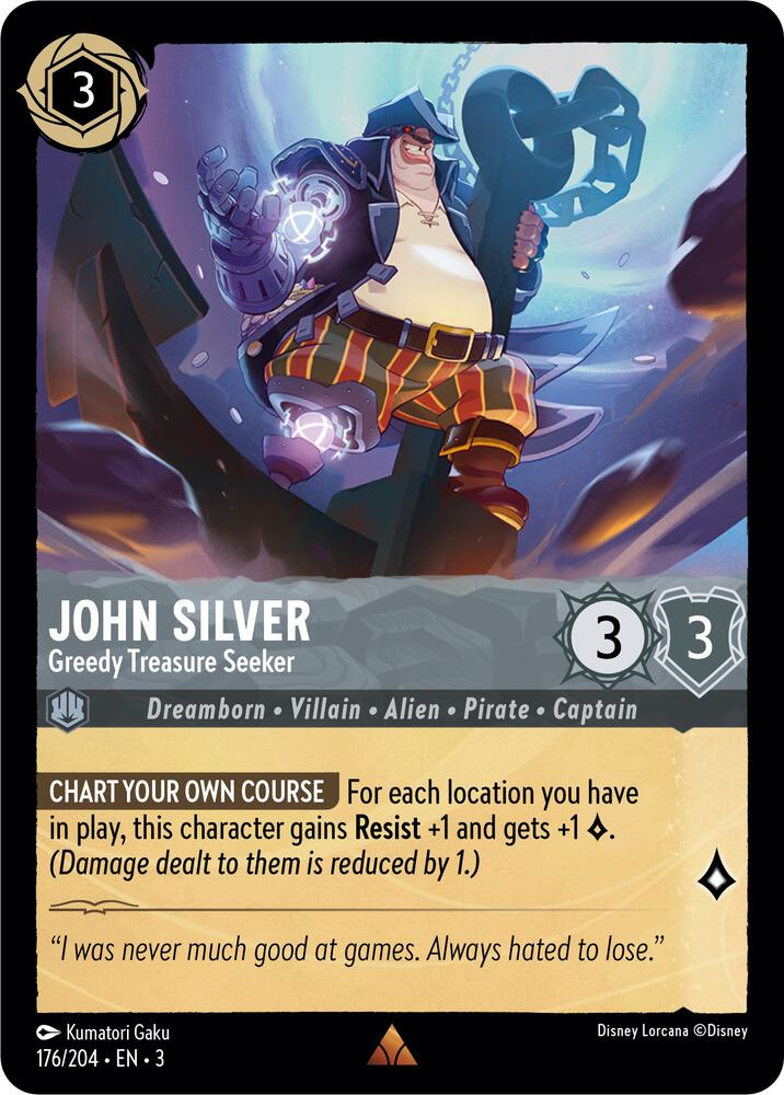 John Silver, Greedy Treasure Seeker 176/204 (Into the Inklands)  - Cold Foil