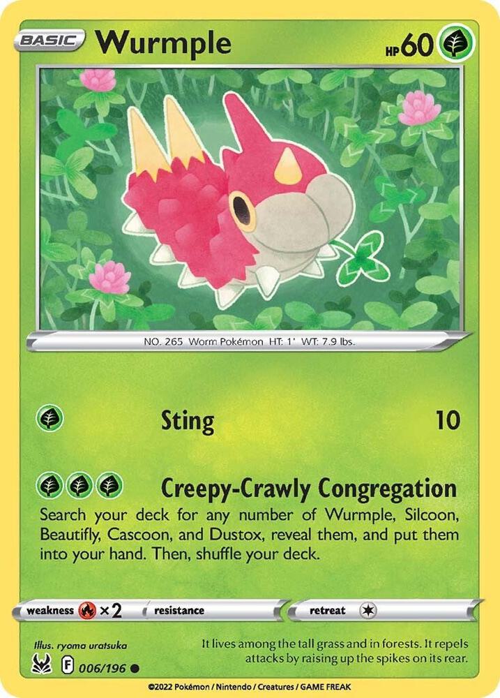 Wurmple 006/196 (SWSH11: Lost Origin) 