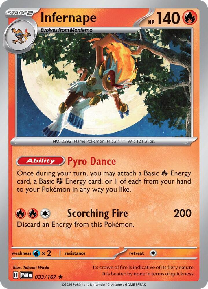 Infernape 033/167 (SV06: Twilight Masquerade)  - Holofoil