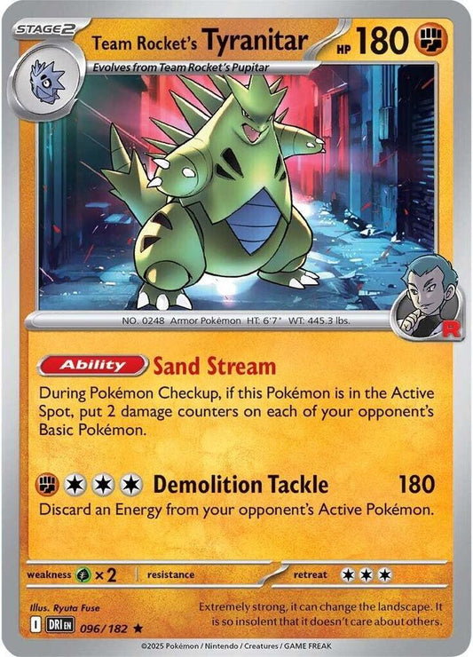 Team Rocket's Tyranitar 096/182 (SV10: Destined Rivals)  - Holofoil
