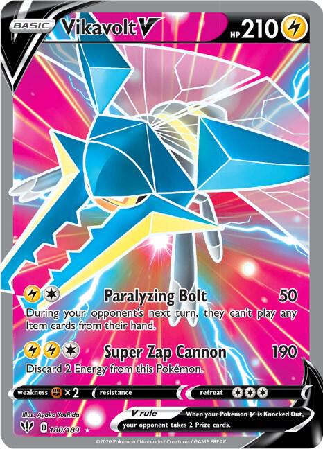 Vikavolt V 180/189 (SWSH03: Darkness Ablaze)  - Holofoil