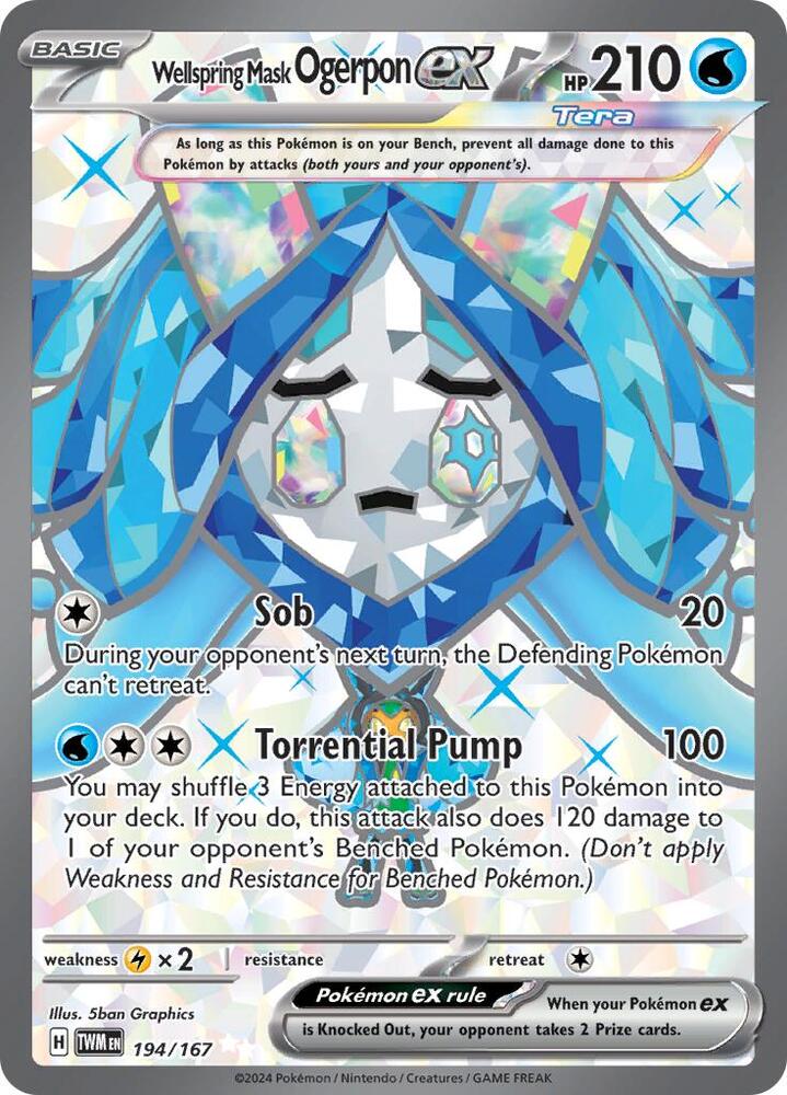 Wellspring Mask Ogerpon ex 194/167 (SV06: Twilight Masquerade)  - Holofoil