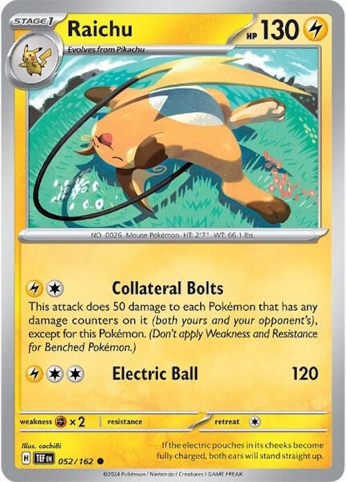 Raichu 052/162 (SV05: Temporal Forces) 
