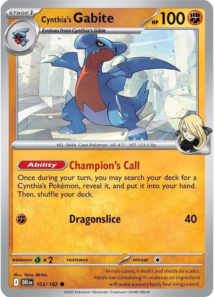 Cynthia's Gabite 103/182 (SV10: Destined Rivals) 
