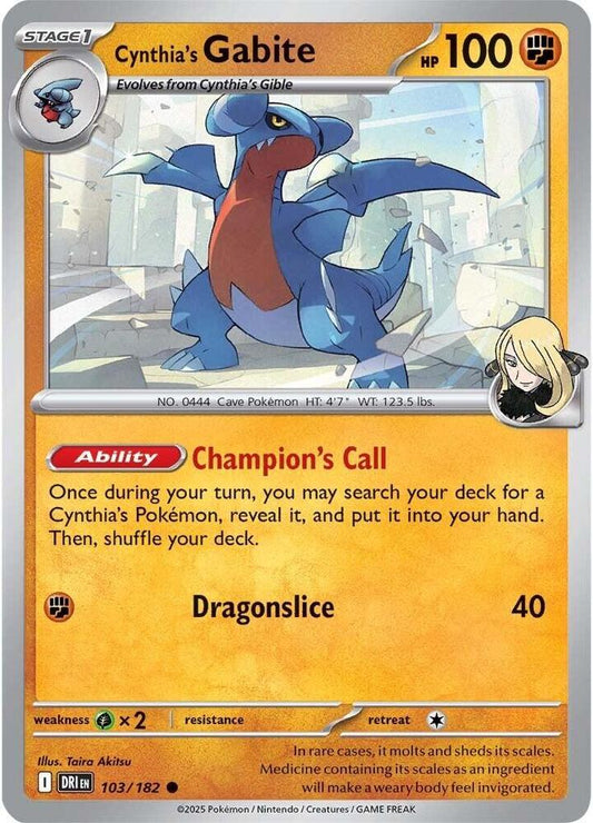 Cynthia's Gabite 103/182 (SV10: Destined Rivals) 