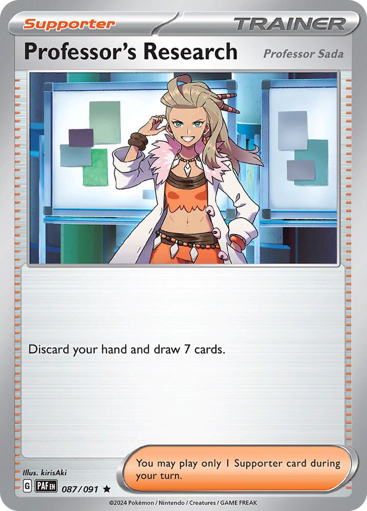 Professors Research Professor Sada 087 091 087/091 (SV: Paldean Fates)  - Holofoil
